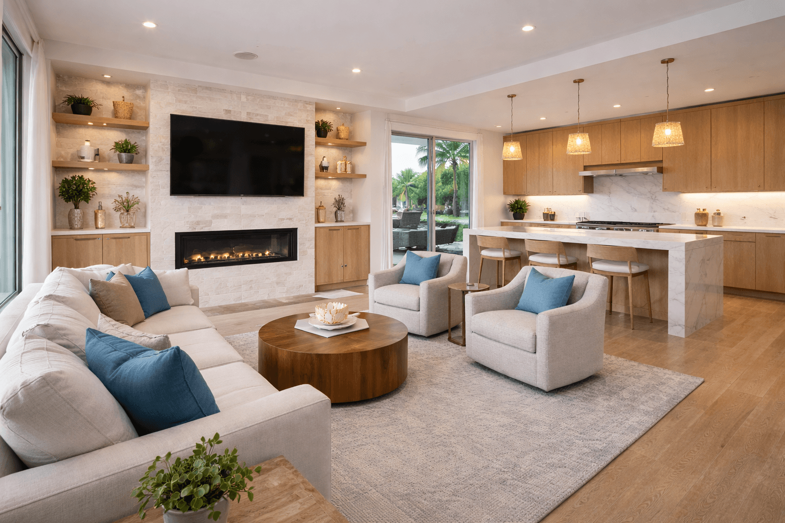 Living room inside West Palm Beach home