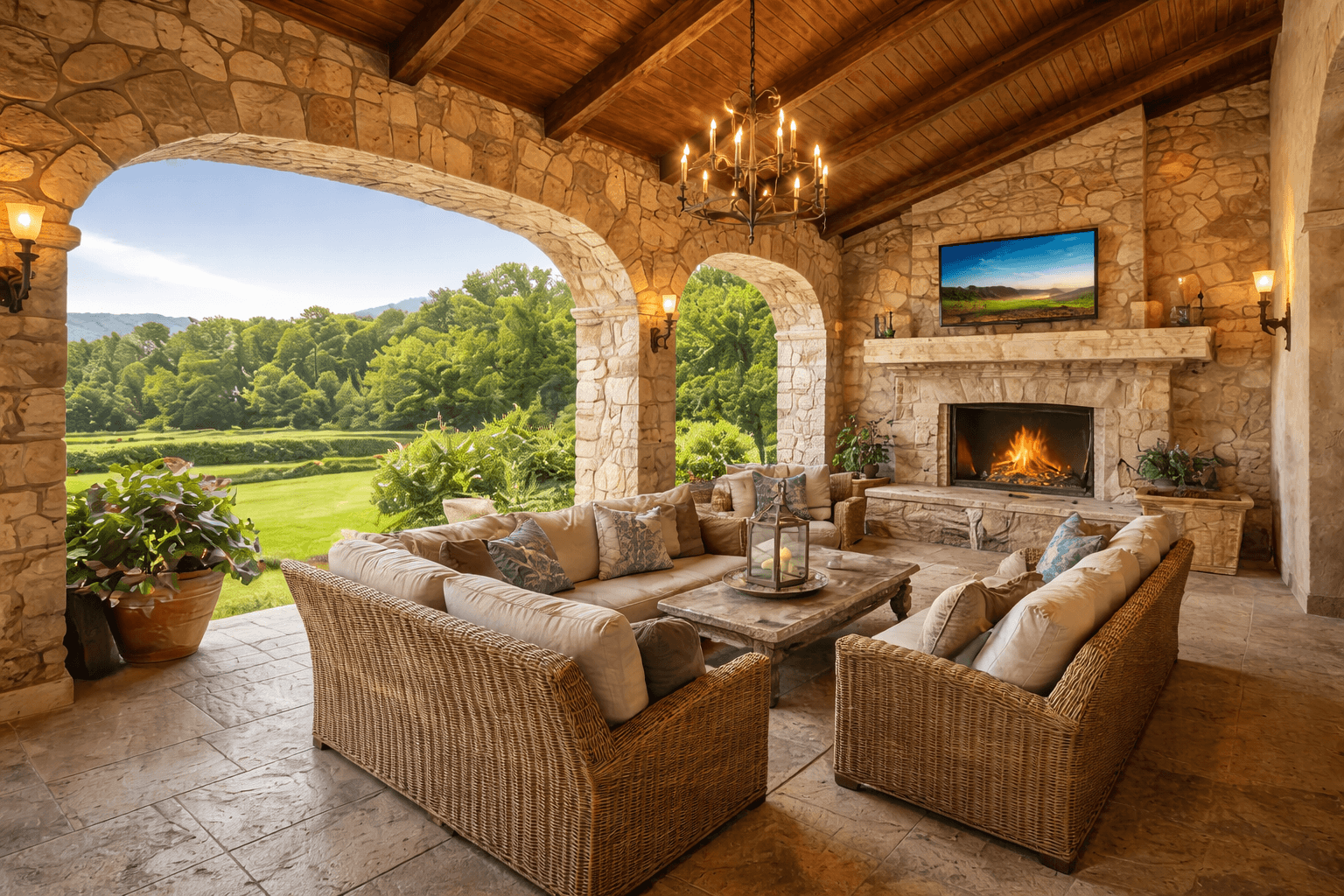 Beautifully staged interior with virtual furniture